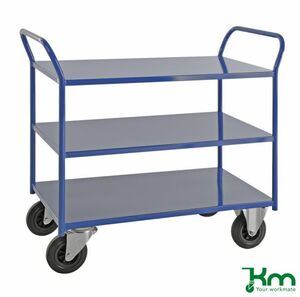 Voll verschwei�ter Etagenwagen mit 3 Metallb�den und Feststeller