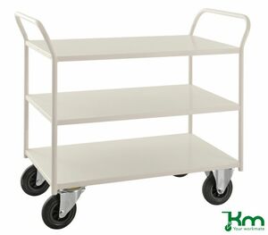 Voll verschwei�ter Etagenwagen mit 3 Metallb�den und Feststeller