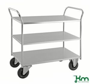 Voll verschwei�ter Etagenwagen mit 3 Metallb�den und Feststeller