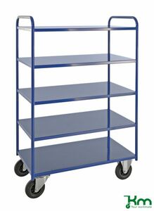 Voll verschwei�ter Etagenwagen mit 5 Metallb�den und Feststeller