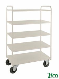 Voll verschwei�ter Etagenwagen mit 5 Metallb�den und Feststeller