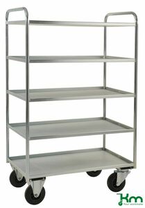 Voll verschwei�ter Etagenwagen mit 5 Metallb�den und Feststeller