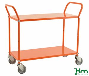 Tablettwagen mit 2 Metallb�den und Feststeller