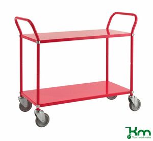 Tablettwagen mit 2 Metallb�den und Feststeller