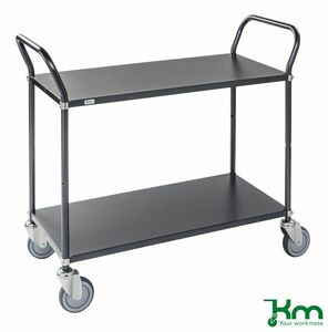Tablettwagen mit 2 Metallb�den und Feststeller