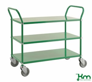 Tablettwagen mit 3 Metallb�den und Feststeller