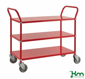 Tablettwagen mit 3 Metallb�den und Feststeller