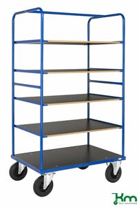 Robuster Multi-Etagenwagen mit Bremse