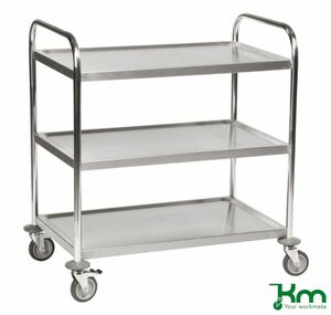 Edelstahlwagen-Plattformwagen mit Bremse