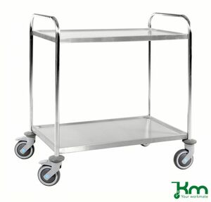 Edelstahlwagen-Plattformwagen mit Bremse