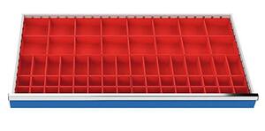Schubladeneinsatz Kleinteileksten 1200x600 mm BLH 75 mm