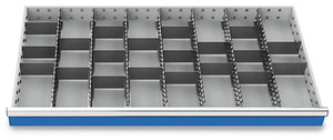 Schubladeneinsatz Metalleinteilung 1200x600 mm BLH 100 mm