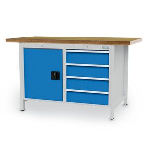 Werkbank | Kastenwerkbank 4 x Schublade 1 x Fl�gelt�r B/T/H 1500x750x859 mm