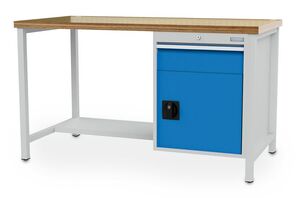 Werkbank | Kastenwerkbank 1 x Schublade 1 x Fl�gelt�r B/T/H 1500x750x959 mm