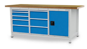 Werkbank | Kastenwerkbank 8 x Schublade 1 x Fl�gelt�r B/T/H 2000x750x959 mm