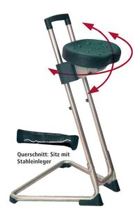 Stehhilfe, ergonomisch geformter Komfortsitz, h�henverstellbar