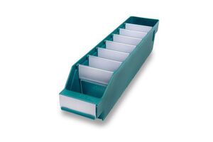 Lagerk�sten | Regalbox T/B/H 400x90x95 mm, gr�n, 40 St�ck
