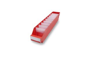 Lagerk�sten | Regalbox T/B/H 500x90x95 mm, rot, 40 St�ck