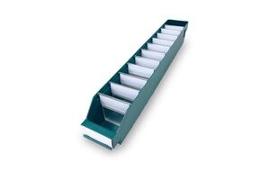 Lagerk�sten | Regalbox T/B/H 600x90x95 mm, gr�n, 40 St�ck