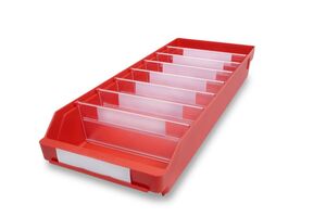 Lagerk�sten | Regalbox T/B/H 600x240x95 mm, rot, 15 St�ck