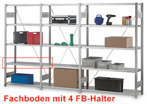 Fachboden mit 4 x FB-Halter B/T 1000x600 mm