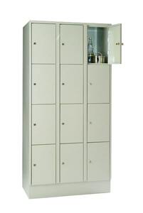 Schlie�fachschrank, 3 Abteile, 12 F�cher, Abteilbreite 300 mm