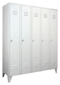 Garderobenschrank 5 Abteile, Abteilbreite 300 mm