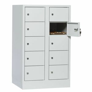 Schlie�fachschrank, 2 Abteile, 10 F�cher, Abteilbreite 300 mm