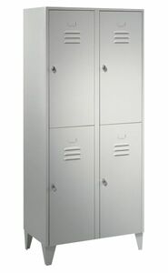 Garderobenschrank 2 Abteile, 4 F�cher, Abteilbreite 400 mm