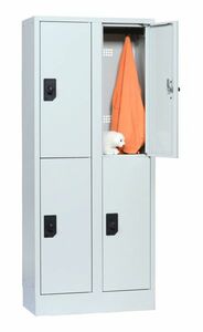 Schul- & Kindergartenspind, 2 Abteile, 4 F�cher, Abteilbreite 300 mm