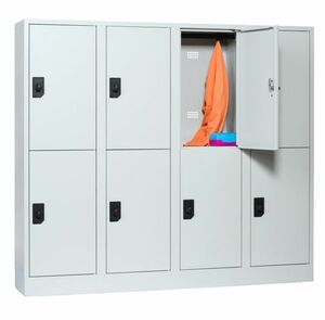 Schul- & Kindergartenspind, 4 Abteile, 8 F�cher, Abteilbreite 300 mm