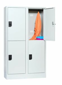 Schul- & Kindergartenspind, 2 Abteile, 4 F�cher, Abteilbreite 400 mm