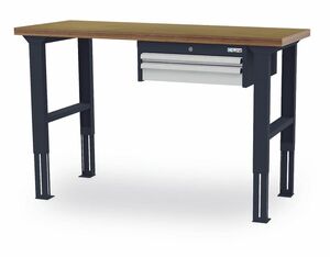 Arbeitstisch h�henverstellbar 2 x Schublade BxTxH 1500x600x760-1060 mm