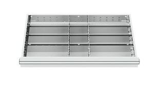 Schubladeneinsatz Metalleinteilung 800x450 mm BLH 75-200 mm