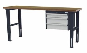 Arbeitstisch h�henverstellbar 3 x Schublade BxTxH 2000x600x760-1060 mm