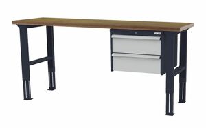 Arbeitstisch h�henverstellbar 2 x Schublade BxTxH 2000x600x760-1060 mm
