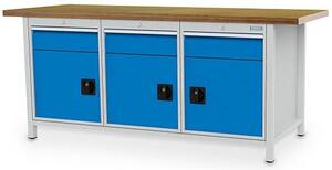 Werkbank | Kastenwerkbank 3 x Schublade 3 x Fl�gelt�r B/T/H 2000x750x859 mm
