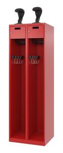 C+P Feuerwehrspind Evolo, Modell Praktus, 2 Abteile, Abteilbreite 300 mm, Feuerrot