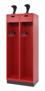 C+P Feuerwehrspind Evolo, Modell Praktus, 2 Abteile, Abteilbreite 400 mm, Feuerrot