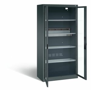 C+P Akku-Ladeschrank fr 5 E-Werkzeuge H/B/T 1950x930x500 mm Anthrazit