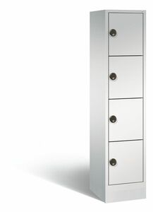 C+P Schlie�fachschrank Evolo mit Ladefunktion, 4 F�cher, H/B/T 1800x420x500 mm Lichtgrau