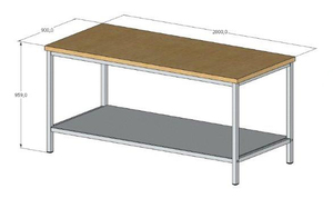 Werkbank | Arbeitstisch B/T/H 2000x900x959 mm