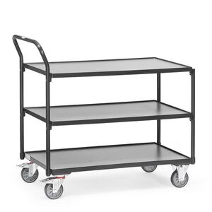 Fetra Tischwagen Grau, 3 Etagen, Tragkraft 300 kg, 850x500 mm