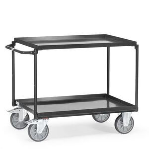 Fetra Tischwagen Grau, 2 Blechwannen, Tragkraft 400 kg, 1000x700 mm