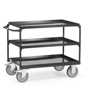 Fetra Tischwagen, 3 Blechwannen, Tragkraft 400 kg, 850x500 mm