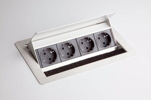 Steckdosenleiste Edelstahl | Einbau | 4x Steckdose VDE 