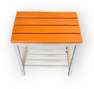 Sitzbank mit Schuhrost und Holzleisten, Breite 500 mm