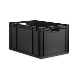 Eurobox ECO NextGen Cycle, Griffe offen, farbige ColorClips, Anthrazit, B/T/H 600x400x320 mm