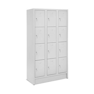 Schlie�fachschrank, 3 Abteile, 12 F�cher, Abteilbreite 300 mm