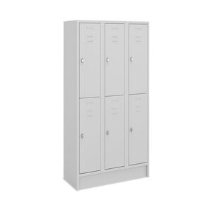 F�cherschrank mit Drehriegelverschluss, 3 Abteile, 6 F�cher, Abteilbreite 300 mm